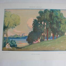 Estampe Paysage décoratif Journal décoration Max Colombo 1900