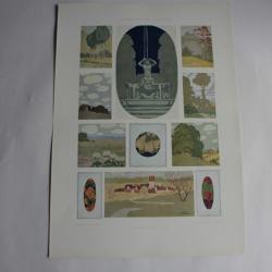 Estampe Remplissages paysagers Journal décoration Heimo Schöllkopf 1900