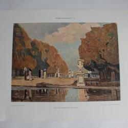 2 Estampes Paysages parc Journal décoration R. Hellwag 1900