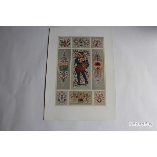 Estampe Ornementations moderne Journal dcoration Arno Drescher 1900