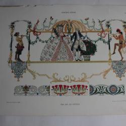 Estampe Scène Rococo Journal décoration Joh. Jos. Fritsch 1900