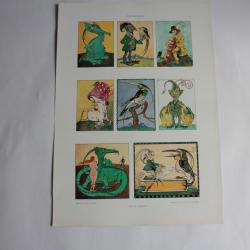 Estampe Grotesques Journal décoration W. Münch 1900