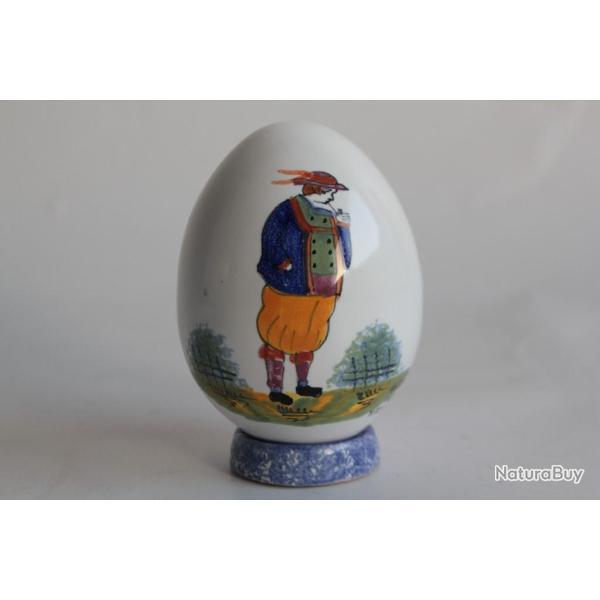 OEuf fa�ence Henriot Quimper