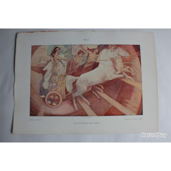 Estampe Apollon Journal dcoration C. Lambert 1900