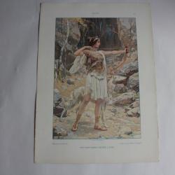 Estampe Diana Pastorale Journal décoration G. Sturm 1900