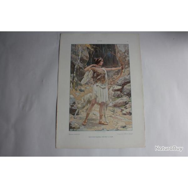Estampe Diana Pastorale Journal dcoration G. Sturm 1900