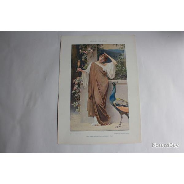 Estampe Allgorie de la Vanit Pastorale Journal dcoration G. Sturm 1900