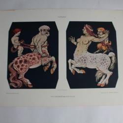 Estampe Centaures Journal décoration Josef Goller 1900