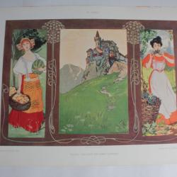 Estampe En automne Journal décoration Erwin Puchinger 1900