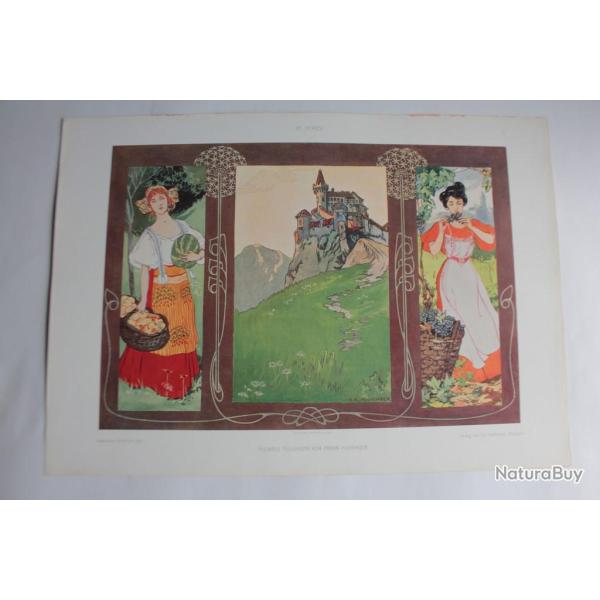 Estampe En automne Journal dcoration Erwin Puchinger 1900