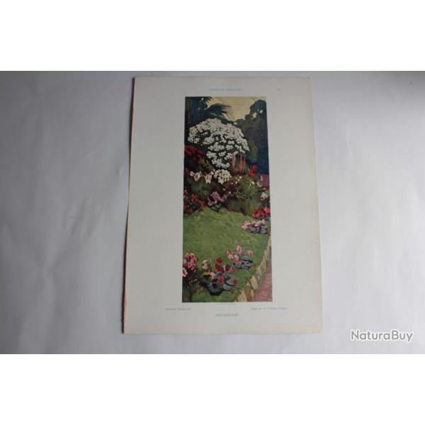 Estampe Paysage dcoratif Journal dcoration Ludwig Kuba 1900