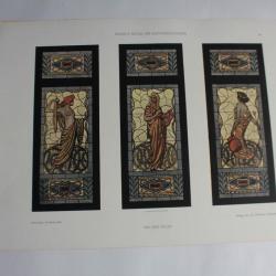 Estampe Motifs figuratifs pour vitraux Journal décoration Josef Goller 1900