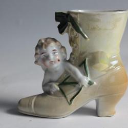 Porte bouquet Chaussure Botte porcelaine