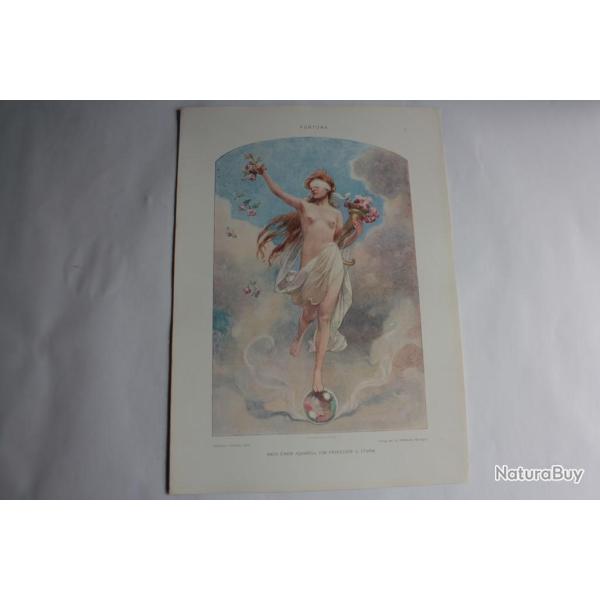 Estampe Fortune Journal dcoration G. Sturm 1900