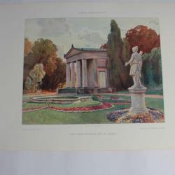 Estampe Paysage de Parc Journal décoration Jul. Menzel 1900