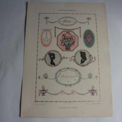 Estampe Ornements Biedermeier Journal décoration Heinrich Comploj 1900