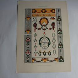 2 Estampes Motifs Biedermeier Journal décoration Walter Caspari 1900