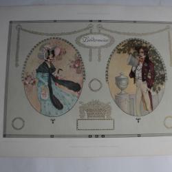 Estampe Médaillons Biedermeier Journal décoration Heinrich Comploj 1900