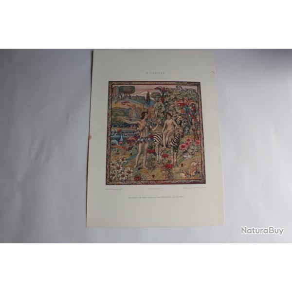 Estampe Paradis Journal dcoration M. Seliger 1900