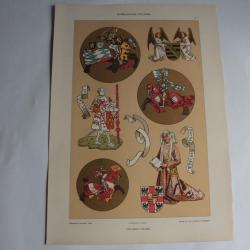 Estampe Étude Héraldique Journal décoration Adolf Closs 1900