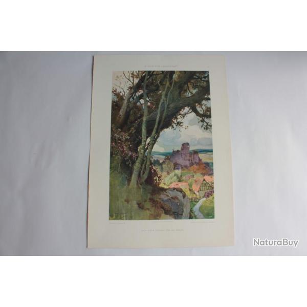 Estampe Paysage dcoratif Journal dcoration Jul. Menzel 1900