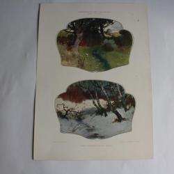 Estampe Paysages Saisonnier Journal décoration Jul. Menzel 1900
