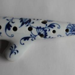 MEISSEN Ocarina porcelaine bleu et blanche