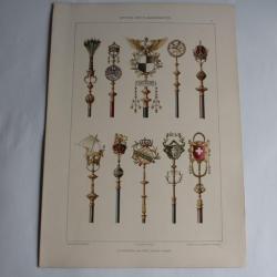 Estampe Hauts des mâts de drapeau Journal décoration Anton Seder 1900