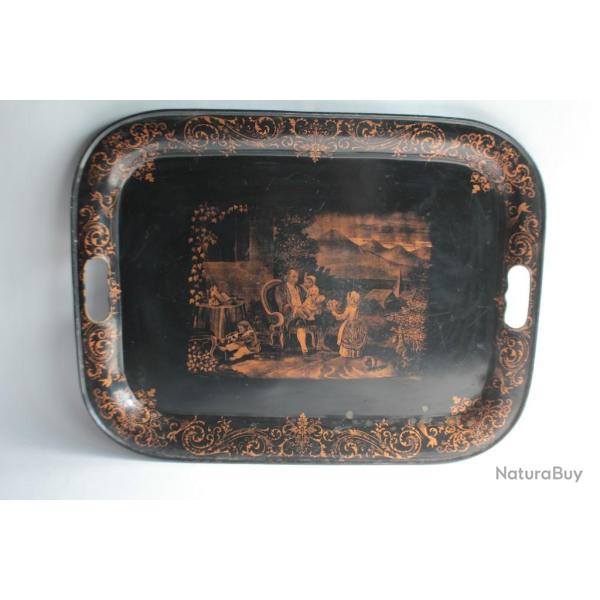 Plateau t�le Vernis Martin XIXe si�cle