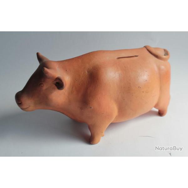 Tirelire  casser terre cuite Vache