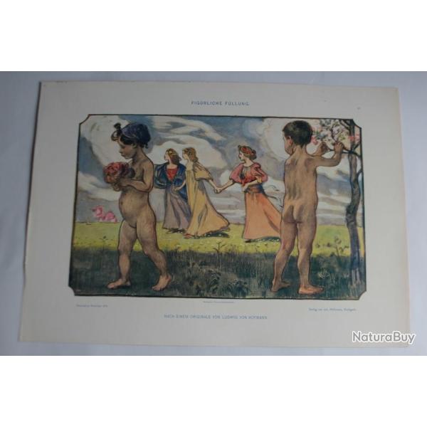 Estampe Remplissage Figuratif Journal dcoration Ludwig et Hoffmann 1900