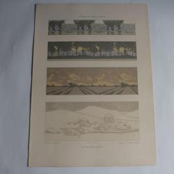Estampe Frises Paysages Journal décoration Maurice Dufrène 1900