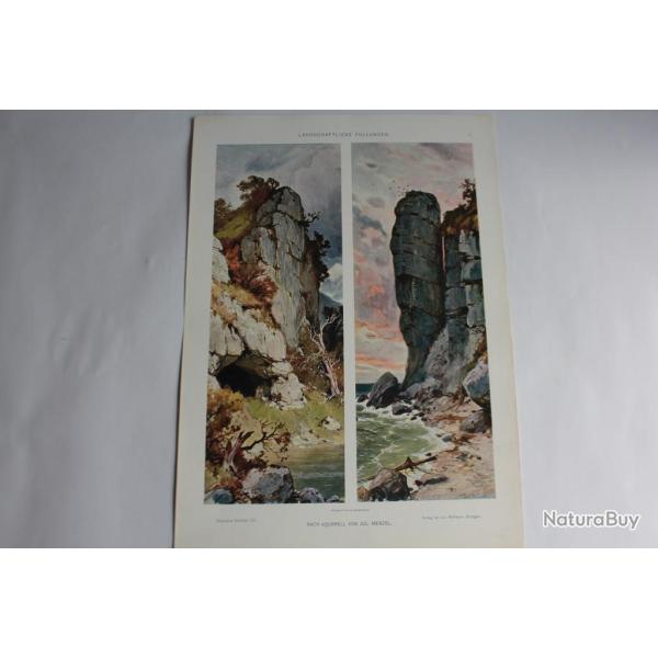 Estampe Paysages Journal dcoration Jul. Menzel 1900