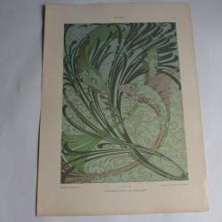 Estampe Poissons Journal décoration H. De Waroguier 1900