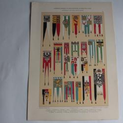 Estampe Drapeaux décoratif Journal décoration Anton Seder 1900