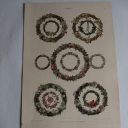 Estampe Couronnes Journal décoration Anton Seder 1900