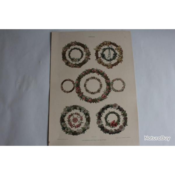 Estampe Couronnes Journal dcoration Anton Seder 1900