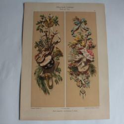 Estampe Allégorie pendu musique danse Journal décoration G. Sturm 1900