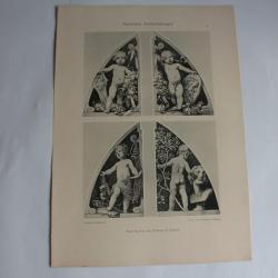 Estampe garnitures Soufflet Cupidon Journal décoration E. Schurth 1900