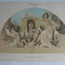 Estampe Lunette Hommage à l'art Journal décoration R. Rössler 1900