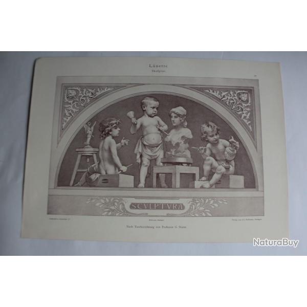 Estampe Lunette Sculpteurs Journal dcoration G. Sturm 1900