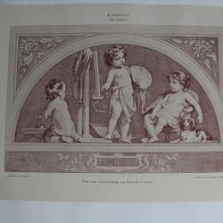 Estampe Lunette Peintres Journal décoration G. Sturm 1900