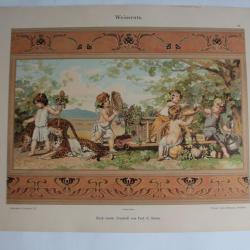 Estampe Vendange Journal décoration G. Sturm 1900