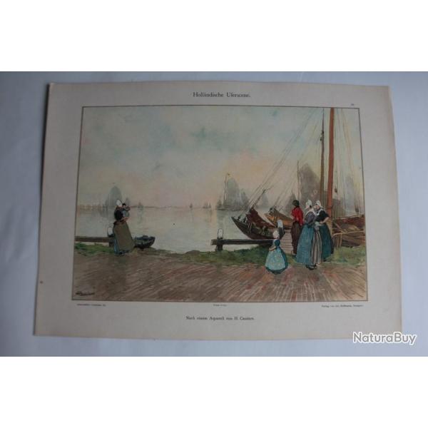 Estampe Rivages Nerlandais Journal dcoration H. Cassiers 1900