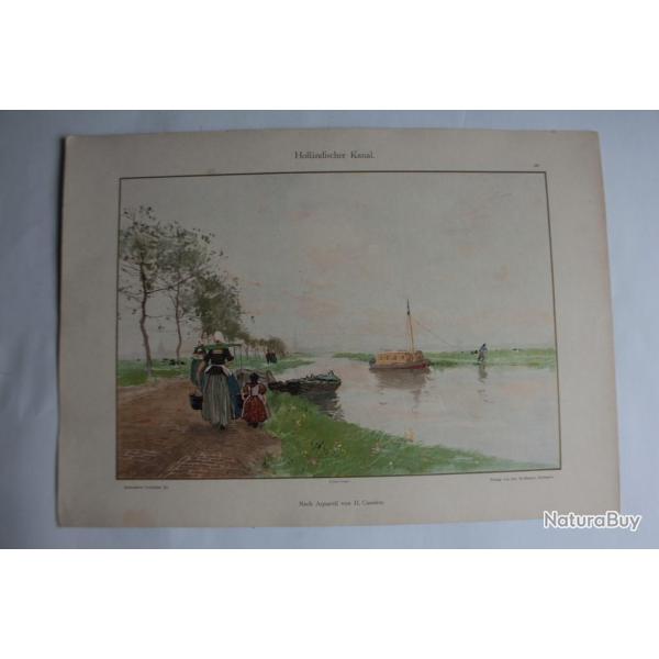 Estampe Canal Nerlandais Journal dcoration H. Cassiers 1900
