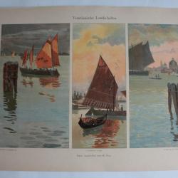 Estampe Paysages Vénitien Journal décoration M. Frey 1900