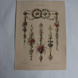Estampe Fils de Fleurs Journal décoration Aton Seder 1900
