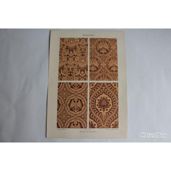 Estampe modle de broderie Journal dcoration Wilh Pastern 1900