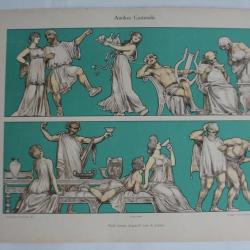 Estampe Banquet antique Journal décoration S. Lucius 1900