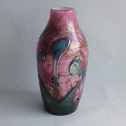 Vase verre soufflé d'art Michèle LUZORO Biot Pied de lampe